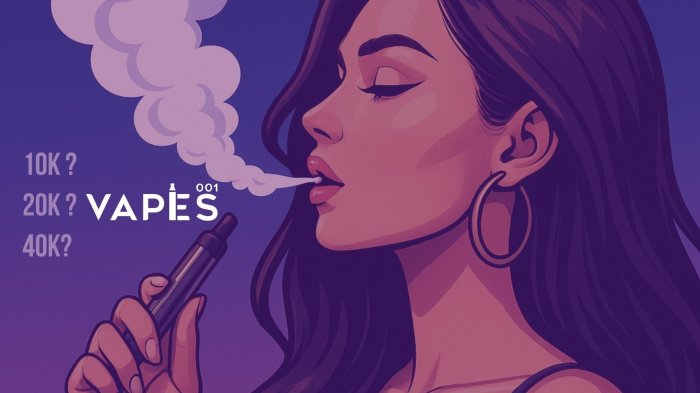 What differentiates a 10,000, 20,000, or 40,000 puff?