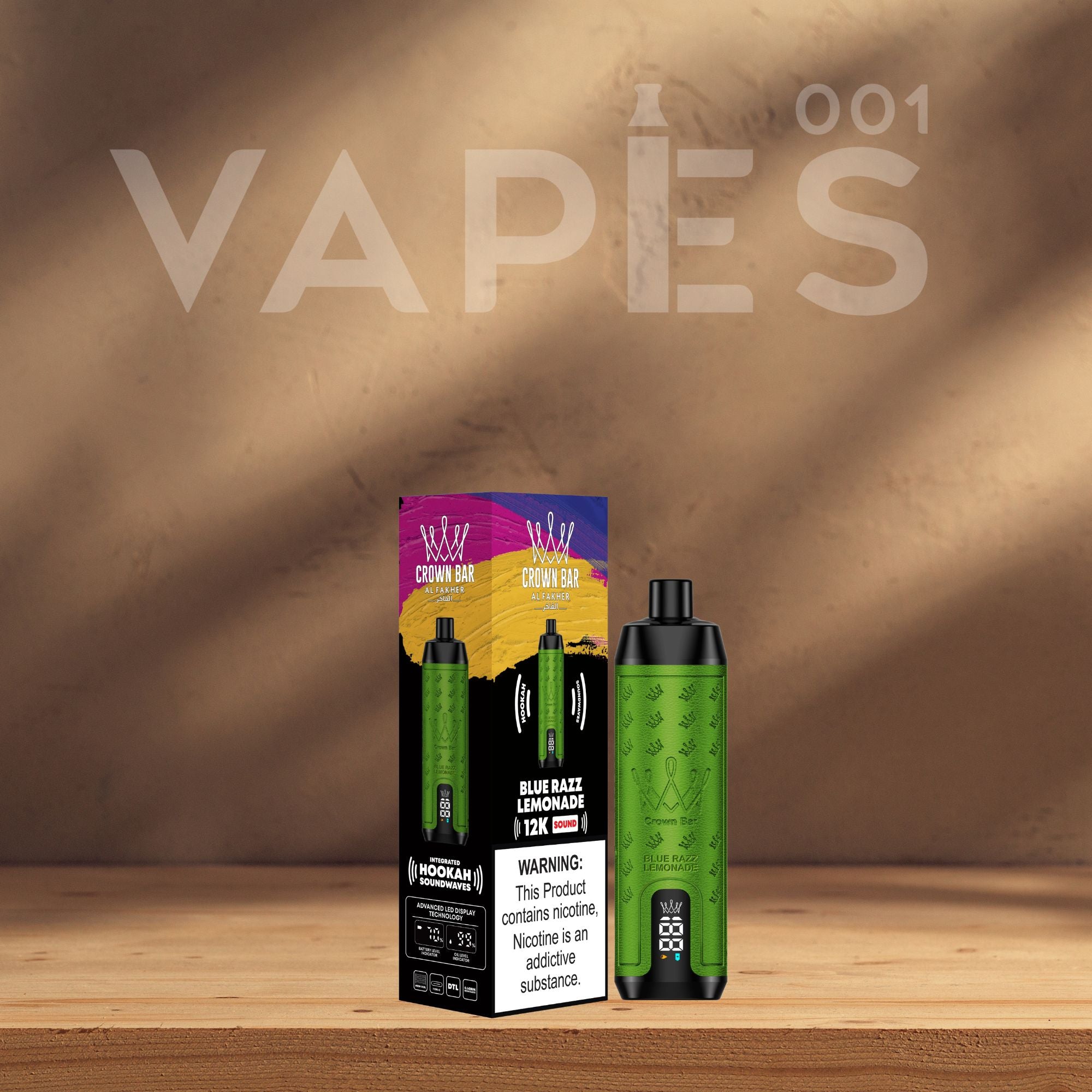 al fakher disposable vape Crown Bar 12K Sound – 0.5% Nicotine – — Vapes001 VooPoo Drag X Pro Battery Type_External Battery flavors:NUTS TOBACCO
