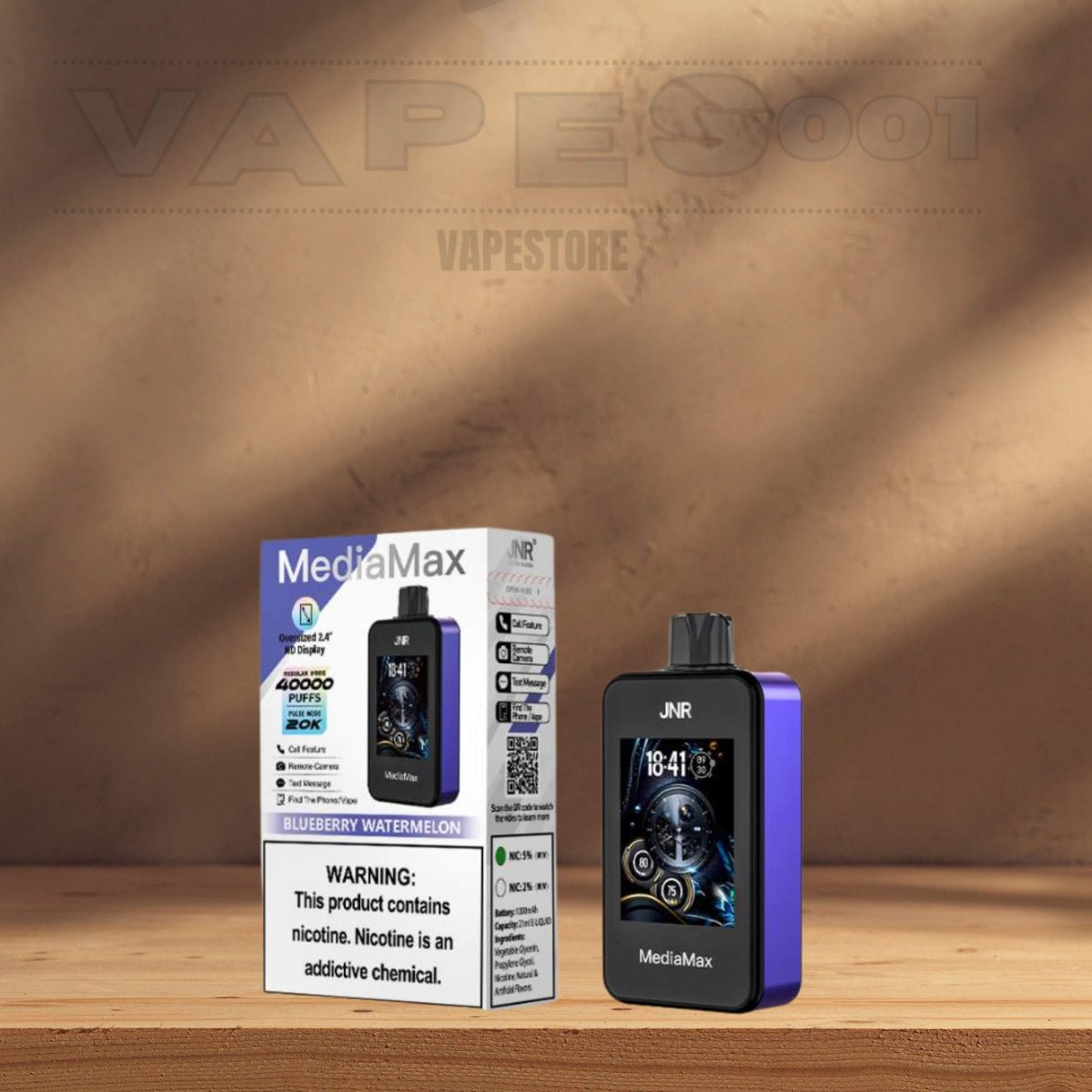 JNR - MediaMax - 40K - Engangs Vape / Disposable - 2% Nikotin - Smart connect