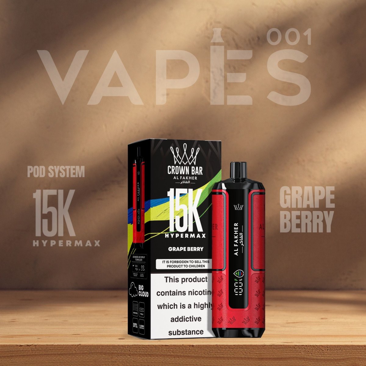 Al Fakher Crown Bar HyperMax 15K - Pod Vape Rechargeable