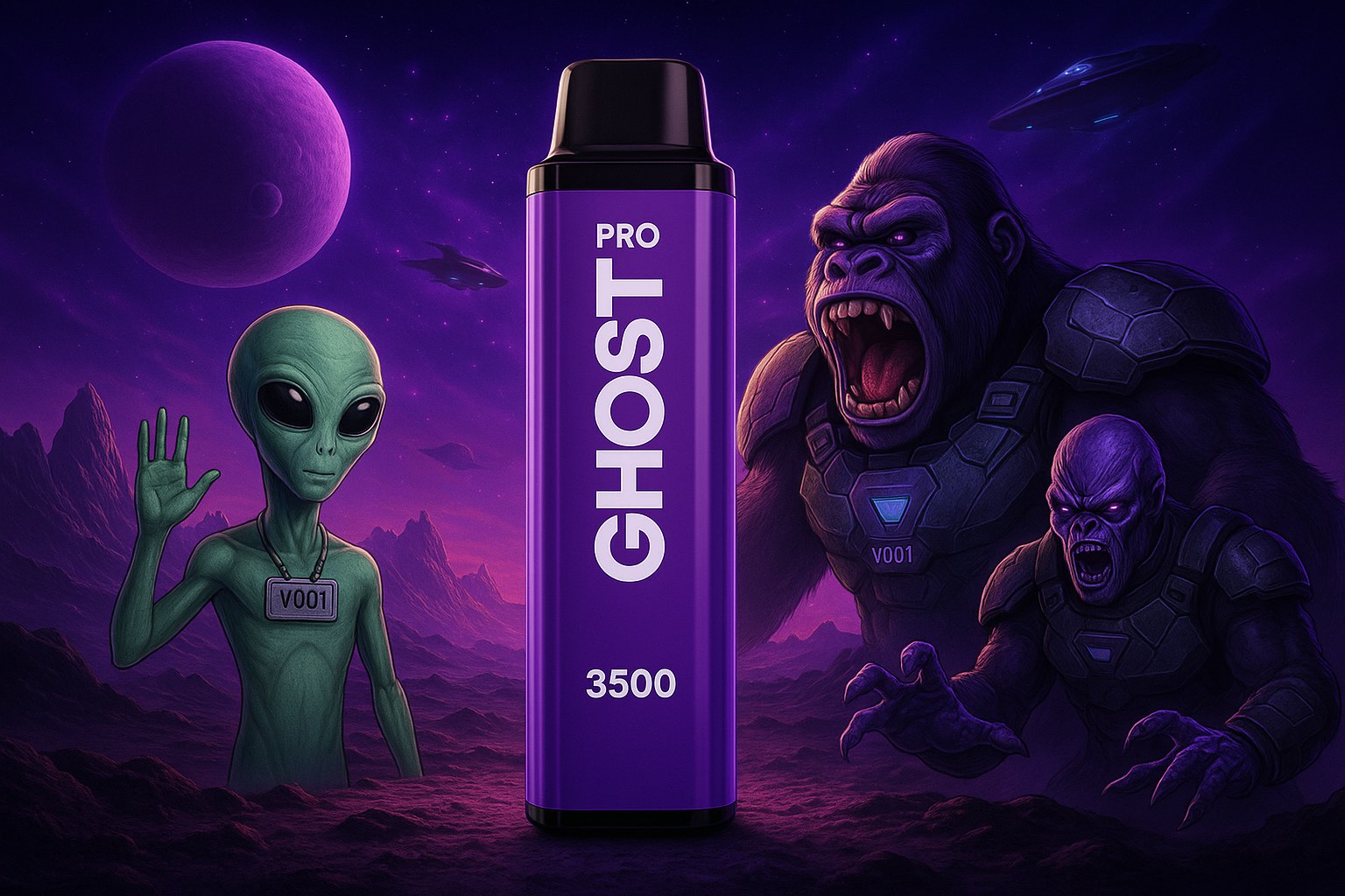 Ghost® Pro 3500 – Puff Jetable / Vape Disposable 2% Nicotine : Une Révolution Signée Vapes001