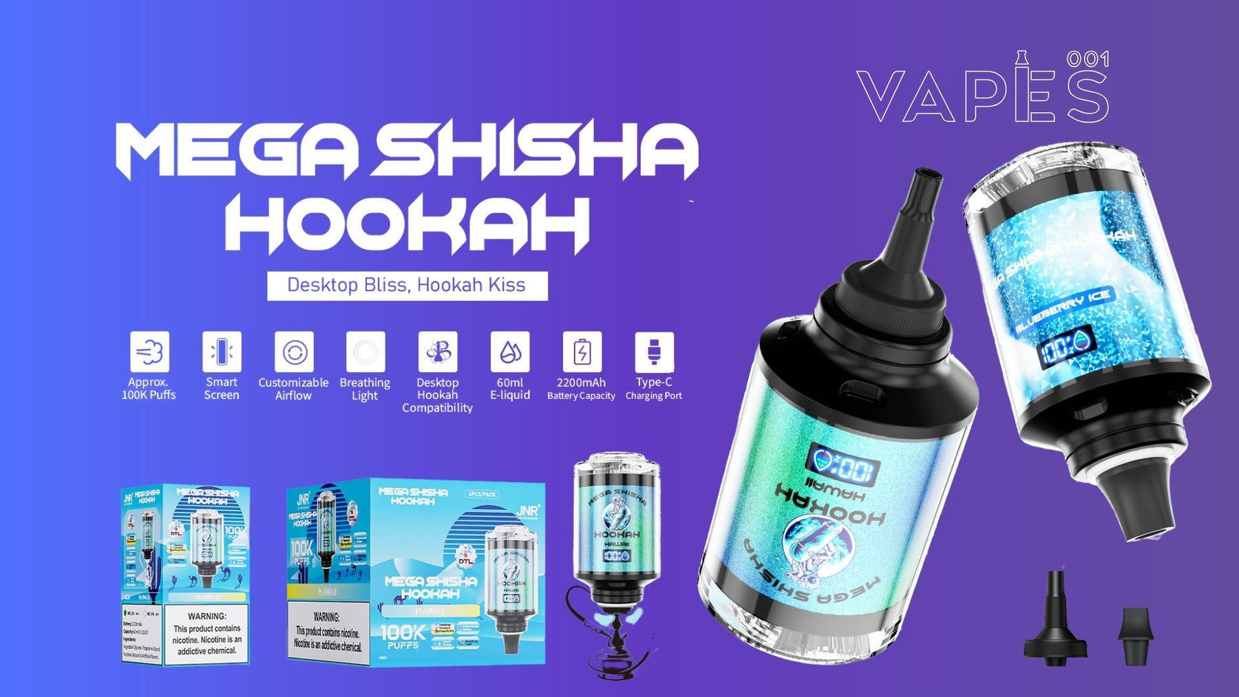 La Révolution des Têtes de Chicha Électronique : Découvrez le JNR Mega Shisha Hookah