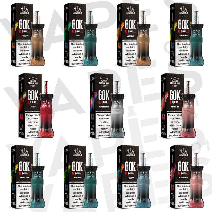 Al Fakher Crown Bar -  E-Hose X 60K - 0.6% de nicotine - Puff Jetable / Vape Disposable / Hookah