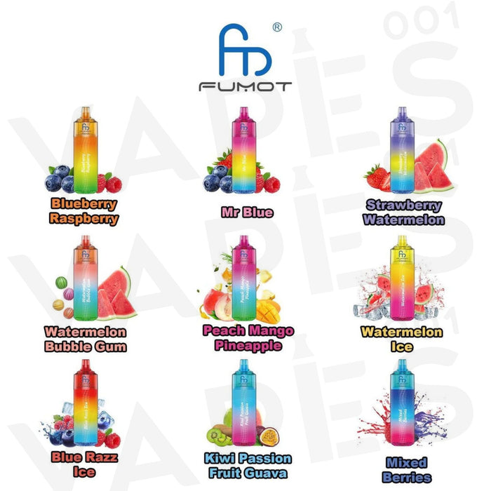 Fumot T9000 - 2% Nicotine - Rechargeable Pod Vape Vapes001 Fumot T9000 - 2% Nicotine - Rechargeable Pod Vape Vapes001