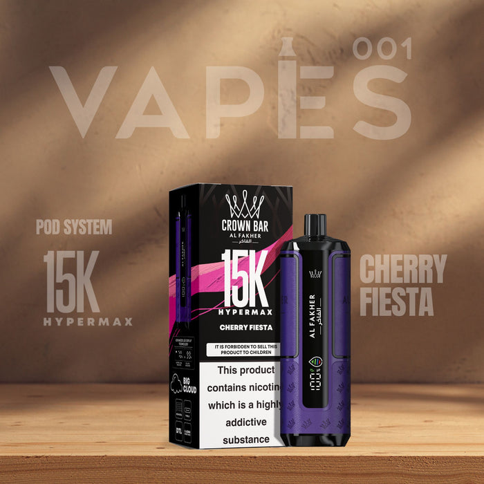 Al Fakher Crown Bar HyperMax 15K - Rechargeable Pod Vape - 0.6% nicoti Vapes001 Al Fakher Crown Bar HyperMax 15K - Rechargeable Pod Vape - 0.6% nicoti Vapes001