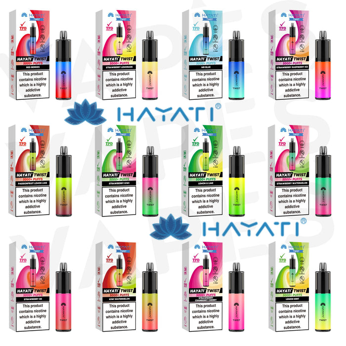 Hayati Twist 5000 - Puff Jetable / Vape Disposable -  2% nicotine