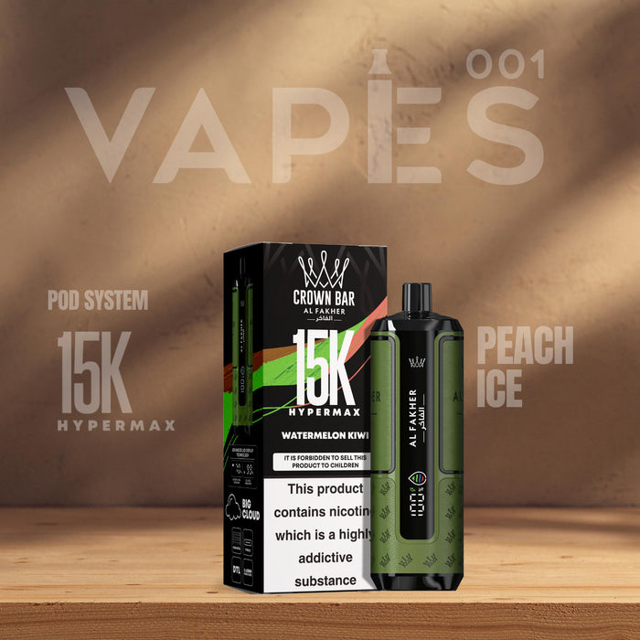 Al Fakher Crown Bar Watermelon Lime Al Fakher Crown Bar HyperMax 15K - Rechargeable Pod Vape Al Fakher Crown Bar Watermelon Lime Al Fakher Crown Bar HyperMax 15K - Rechargeable Pod Vape