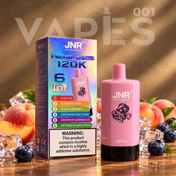 JNR - HexaFuse 6in1 120K - Puff Jetable / Vape Disposable - 2% Nicotine
